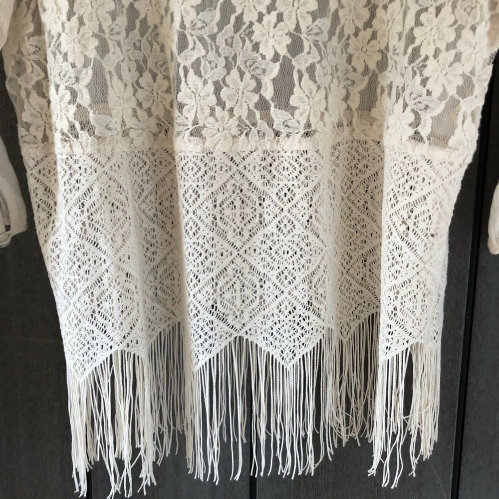 Free People Lace Top With Fringe‎ - Picture 4 of 8
